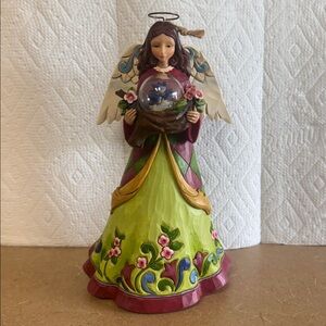 Jim Shore 2014 “A Bird In The Hand” Angel Quilted Figurine 9” Heartwood Creek